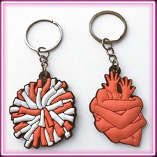 Love Hearts Keychain Set Red White Black Detachable Keyring Modern