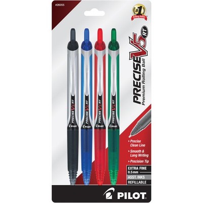 Pilot Precise V5 RT Refillable & Retractable Rolling Ball Pens, Extra Fine Point