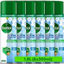 Dettol All In One Disinfectant Spray Linen 300ml (Pack of 6)