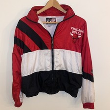 Vintage Chicago Bulls NBA Windbreaker Jacket Coat Zip Youth XL 90s Dazzle TA