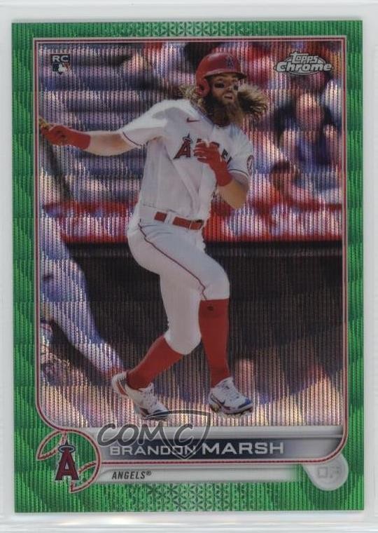 2022 Topps Chrome Green Wave Refractor 64/99 Brandon Marsh #133 15mj