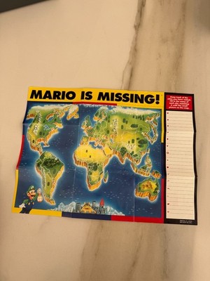 Mario Is Missing! Poster UKV Super Nintendo SNES PAL Collector