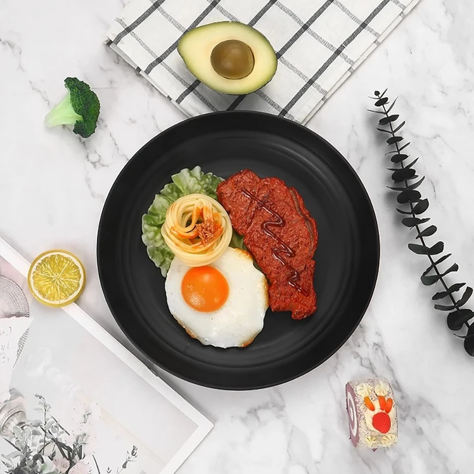 Set of 32 Reusable Plastic Dish Kitchen Dinnerware Set Plates Dishes Bowls Cups - Image 3 of 4