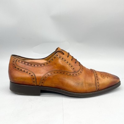 Magnanni Mens 11 M Oxford Shoes Brown Leather Brogue Wingtip