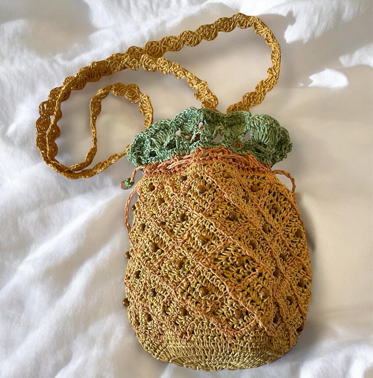 Cappelli Pineapple Drawstring Pouch Shoulder Bag … - image 1