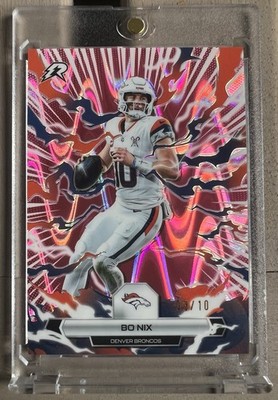 Bo Nix 2025 Topps Resurgence Pink Ray Wave /10 Denver Broncos 🐎🏈