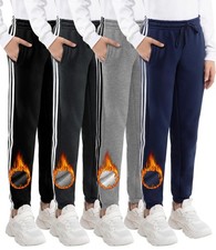4 Pack Boys Sweatpants Soft Fleece Lined Youth Athletic Workout Lounge Jogger...