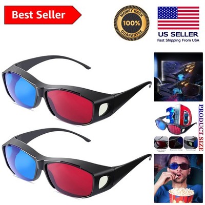 Portable 3D Glasses for Red-Blue Films & Games - 2 Pack for Sharing Enjoyment