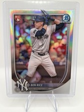 💥2025 Bowman Chrome Ben Rice ROOKIE 🔴Red Redemption Silver Refractor Yankees