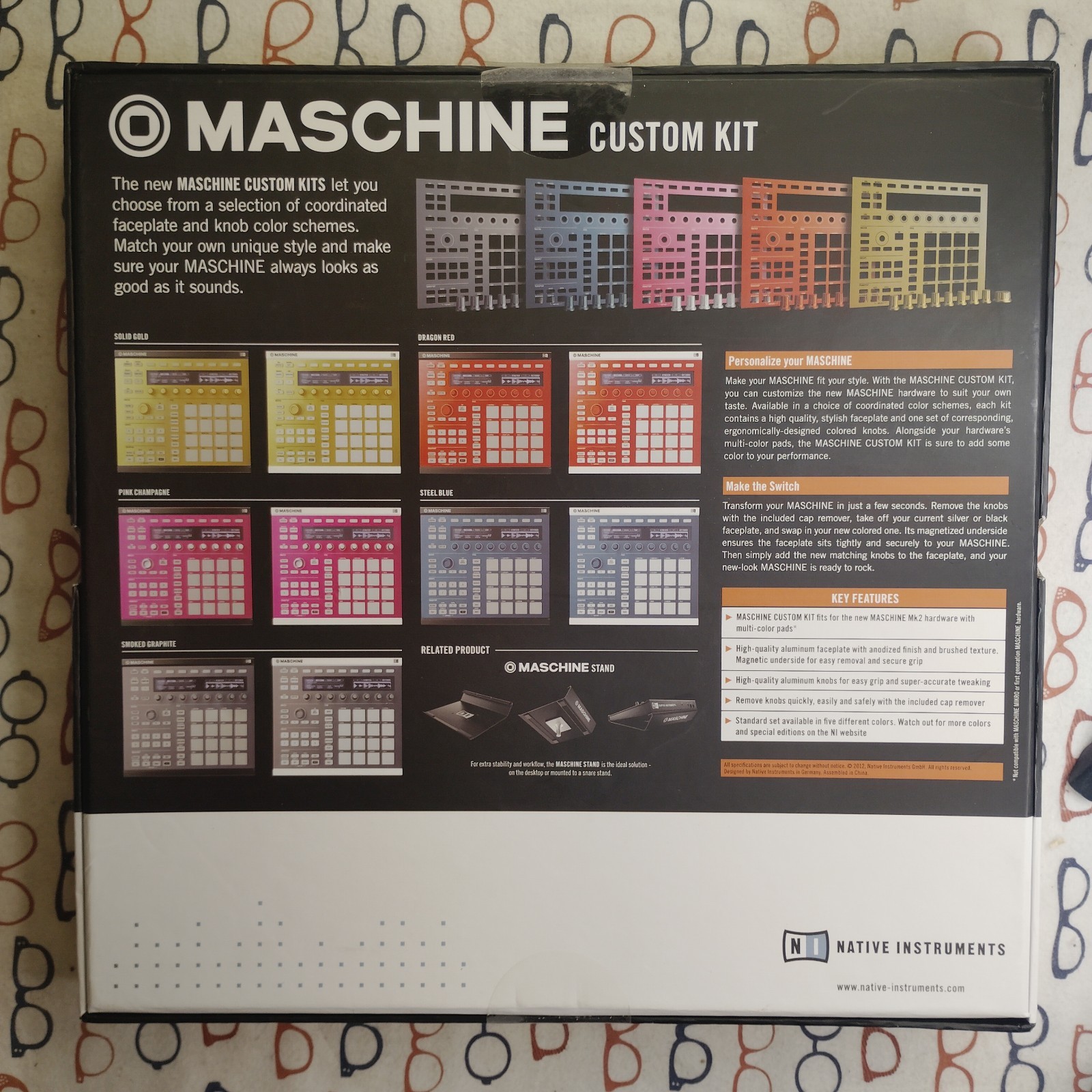 Native Instruments Maschine Custom Kit For Mk2 - Silver Faceplate, White Knobs