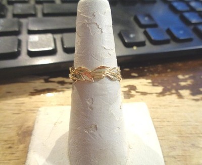 5.5MM SOLID 14K YELLOW GOLD DIAMOND-CUT DC HAWAIIAN WAVY ROYAL LEI MAILE RING 6