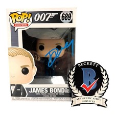 DANIEL CRAIG SIGNED AUTOGRAPH JAMES BOND FUNKO POP 689 BECKETT BAS COA 007