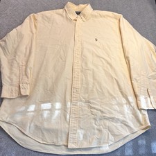 Vtg Ralph Lauren Yarmouth Yellow Oxford Button Down Shirt Men's 17.5 34/35 Pony