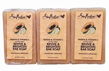 3 - SheaMoisture Papaya & Vitamin C  w/ Yuzu Lemon - Revive & Brighten Bar Soap 