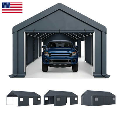 Phi Villa Portable Garage Carport13X24Ft Car Tent Shed Carports Canopy Outside