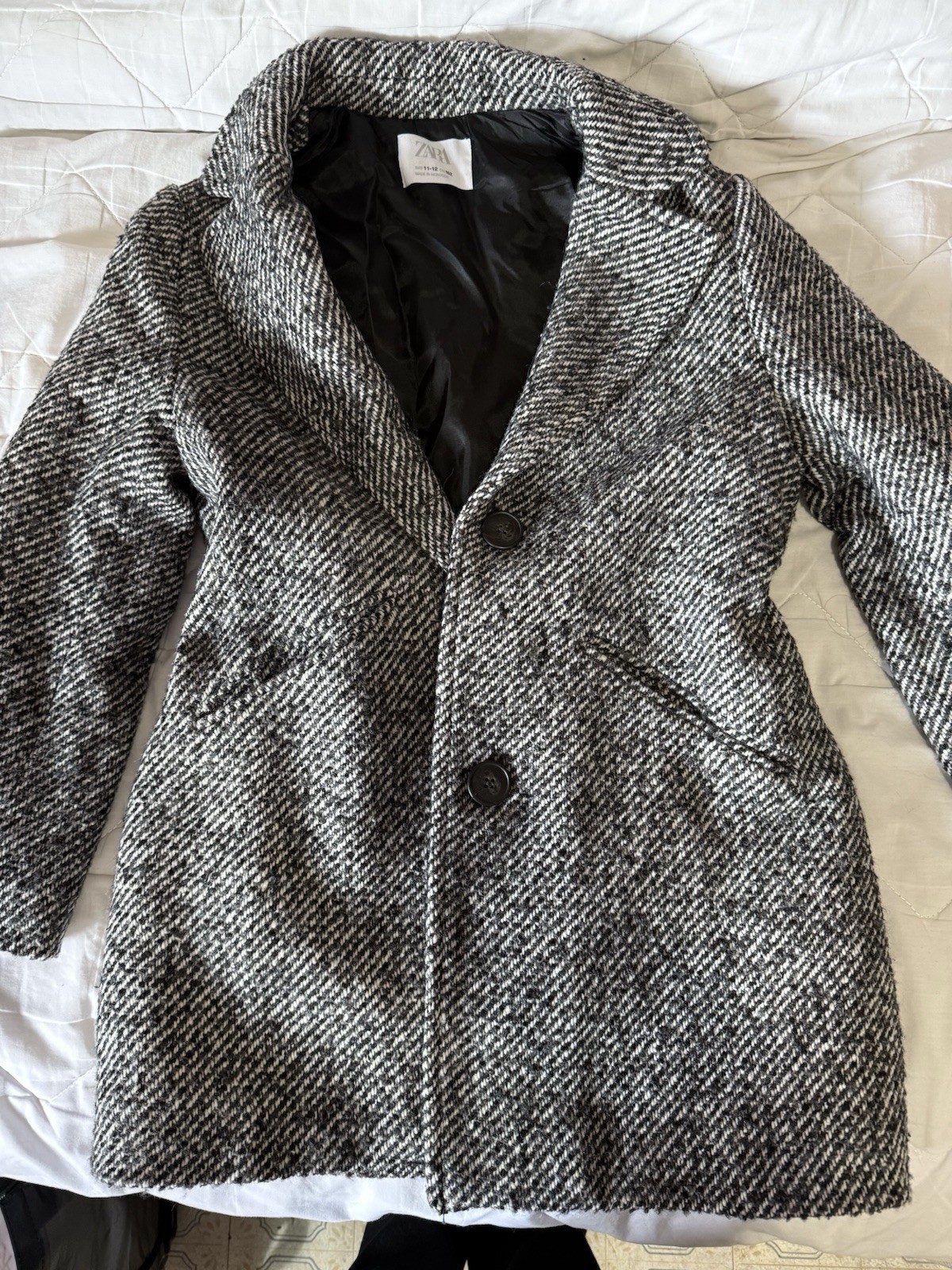 Zara Gray Wool Coat Size 11 12 Fits Women’s XS S