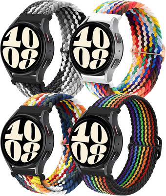 Pack of 4 Nylon Braided Watch Straps for Samsung Galaxy Watch 6/6 Classic/5/5