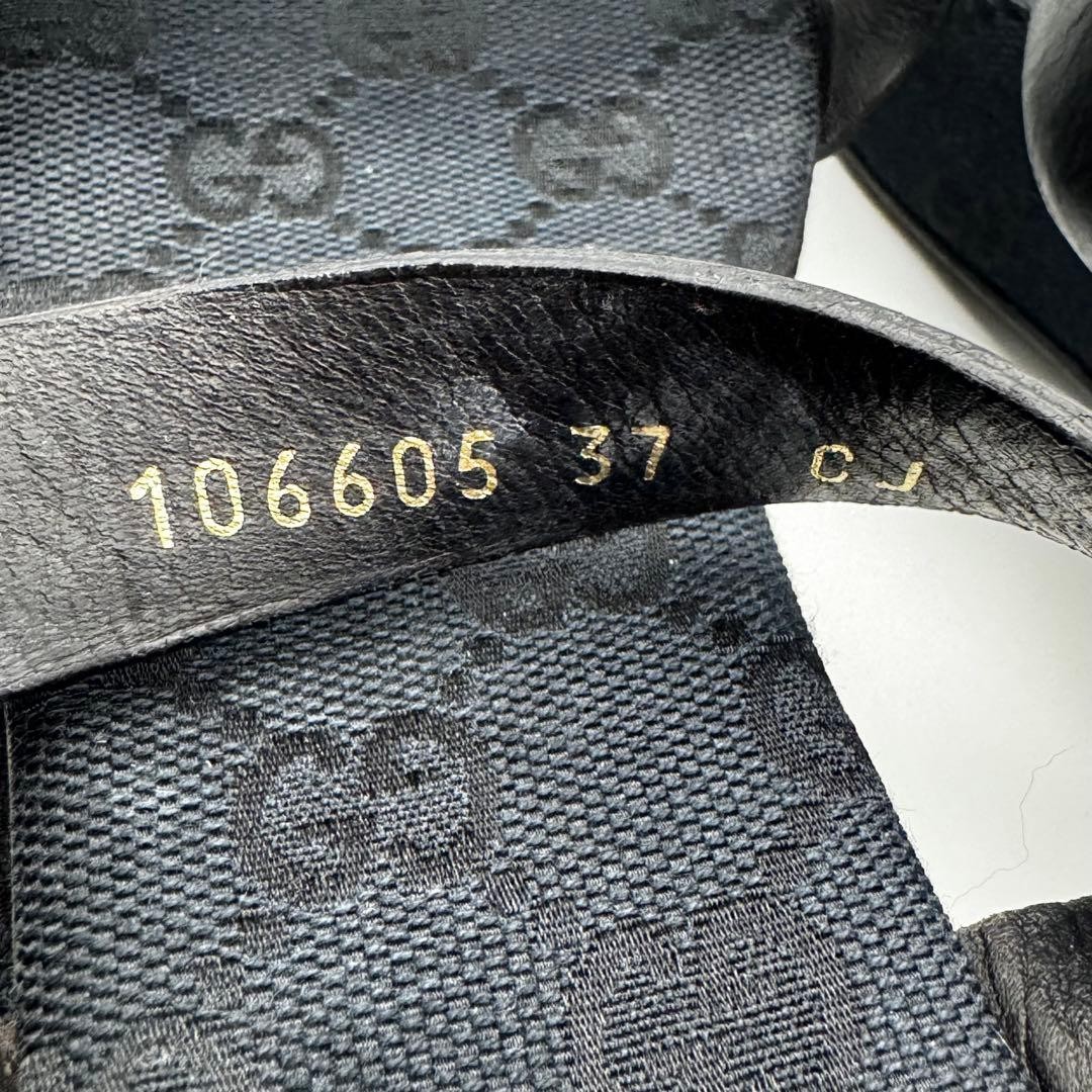 GUCCI Mules Sandals Heel GG Leather Black EU37/US7 116129c thumbnail 10