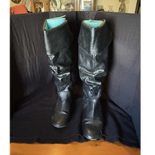 Dexter Women's Black Leather Knee High Pirate Boots US 9.5W EUR 42 UK 8