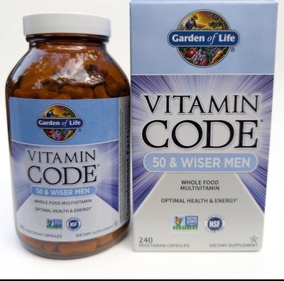 Garden of Life Vitamin Code 50 & Wiser Men 240 Veg Caps (60 Day Supply)