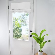 Door Curtains for Door Window, French 25"W x 40"L Pack of 1 Greyish White