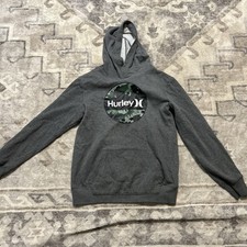 Hurley Boys Hoodie Sweatshirt Size 18x20 Long Sleeve Pullover Gray