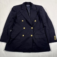 VTG 90s Y2K Polo Ralph Lauren Double Breasted Blazer Navy Blue Women s 12
