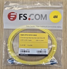 New FS 4M Fiber Optic Patch Cable 9/125 OS2 LC/UPC-LC/UPC Duplex LSZH 2.0mm
