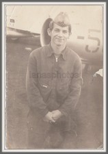 60s Pilot Plane Handsome young man boy smiling Attractive face Soviet old photo