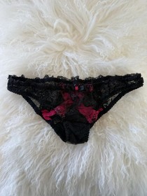 AGENT PROVOCATEUR MADDY Black & Fuchsia 3 Piece Lingerie Set 34D/3/3