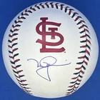 Mark McGwire Signed Autographed Cardinals Team Stitch Logo Baseball Beckett COA