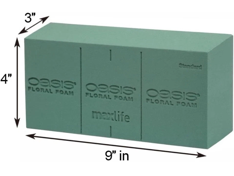 Ladrillos de espuma floral Oasis Instant Deluxe - Caja de 48 piezas de espuma floral Foto 3 de 4