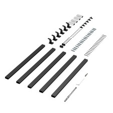15ft Wall Mount Black Aluminum Handrail for Stairs, 250lbs, Indoor