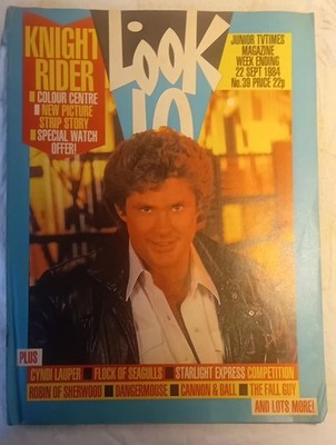 Sep 1984 Look In Comic Magazine Hasselhof Cyndi Lauper Flock Seagulls Fall Guy
