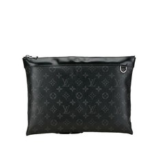 Louis Vuitton Monogram Eclipse Pochette Discovery Clutch Bag M62291 PVC R40702