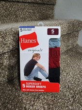Hanes Boys Boxer Brief Underwear 5-Pack S 6-7 Tagless No Ride Up Multi NEW