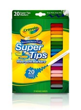 Crayola Super Tips Washable Markers for Kids, 20 Ct, Gift for Kids, Ages 3