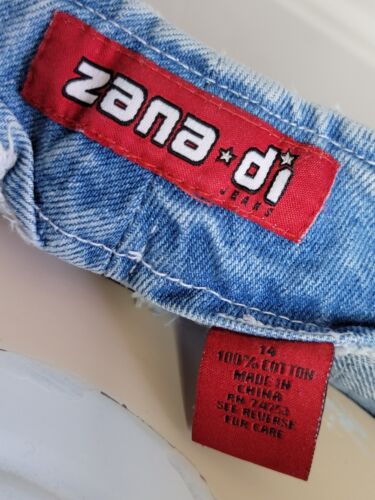 vintage 90s Zana Di patchwork boho hippie denim jeans girls youth sz 14 - Picture 4 of 5