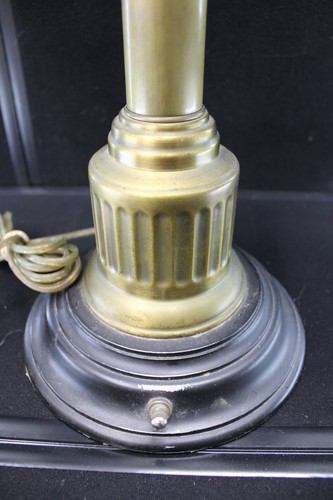 Vintage Double Arm Brass Student Hurricane Lamp w/ White Hobnail Shades {423} - Picture 4 of 10