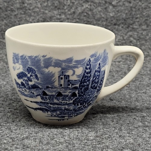 Enoch Wedgwood Tunstall Ldt Tea Cup & Saucer Blue Countryside England 3.5" - Picture 3 of 13