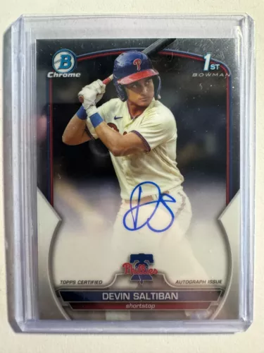 K243,118 - 2023 Bowman Chrome Draft Autographs #CDADS Devin Saltiban Auto