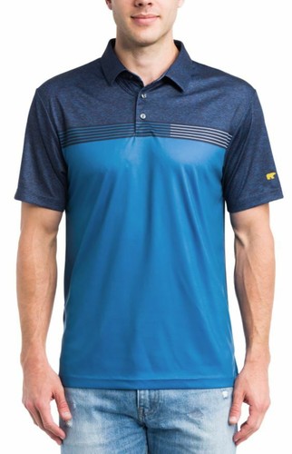 Jack Nicklaus Deep Water Short Sleeve Stacked Print Polo Shirt, Medium - 第 2/3 張圖片