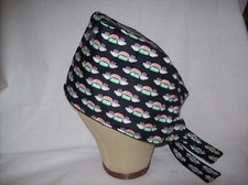 Men/Women Surgical Scrub Cap Lined Friends Black Fabric Very Cool