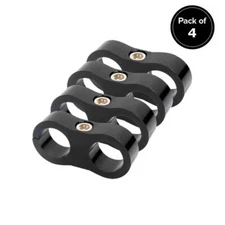 4Pcs 10AN Hose Separator Clamp For 5/8 Oil/Fuel Hose Line Black Aluminum Adapter