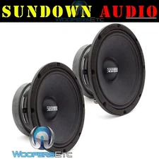 PAIR SUNDOWN AUDIO SXMP-8 8-OHM 8" 250 RMS MIDRANGE CAR DRIVER MIDS SPEAKERS NEW