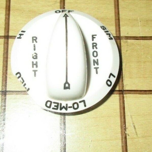 Vintage Thermador SU4 Range Right Front Burner Knob White (WITH DEFECT