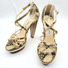Jimmy Choo Sandals High Heels Python Size 6.5 VG condition limited From JAPAN