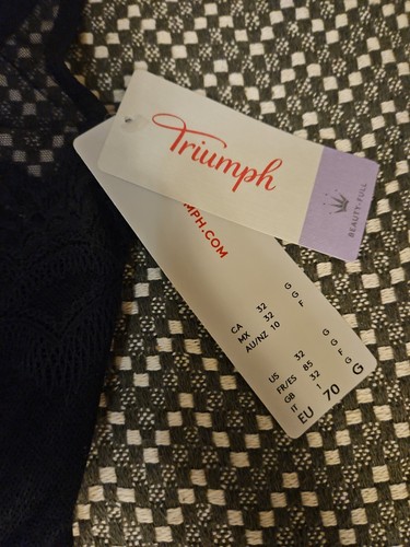 Triumph Black Lace Bra 32F Rrp £40 - Picture 3 of 3