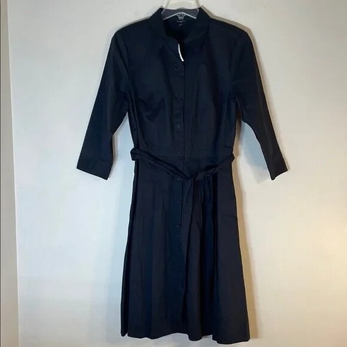 Talbots 8 Petite Full Button Down Cotton Belted Pocketed Shirt Dress. NWT. $199.