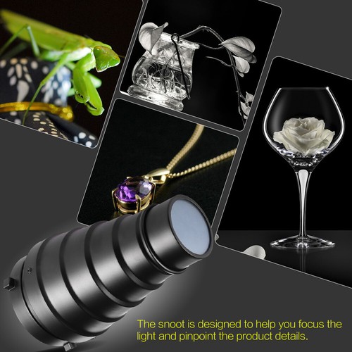 Conical Snoot with Honeycomb Grid 5pcs Color Filter for Studio Strobe Flash D8A3 - Picture 8 of 10